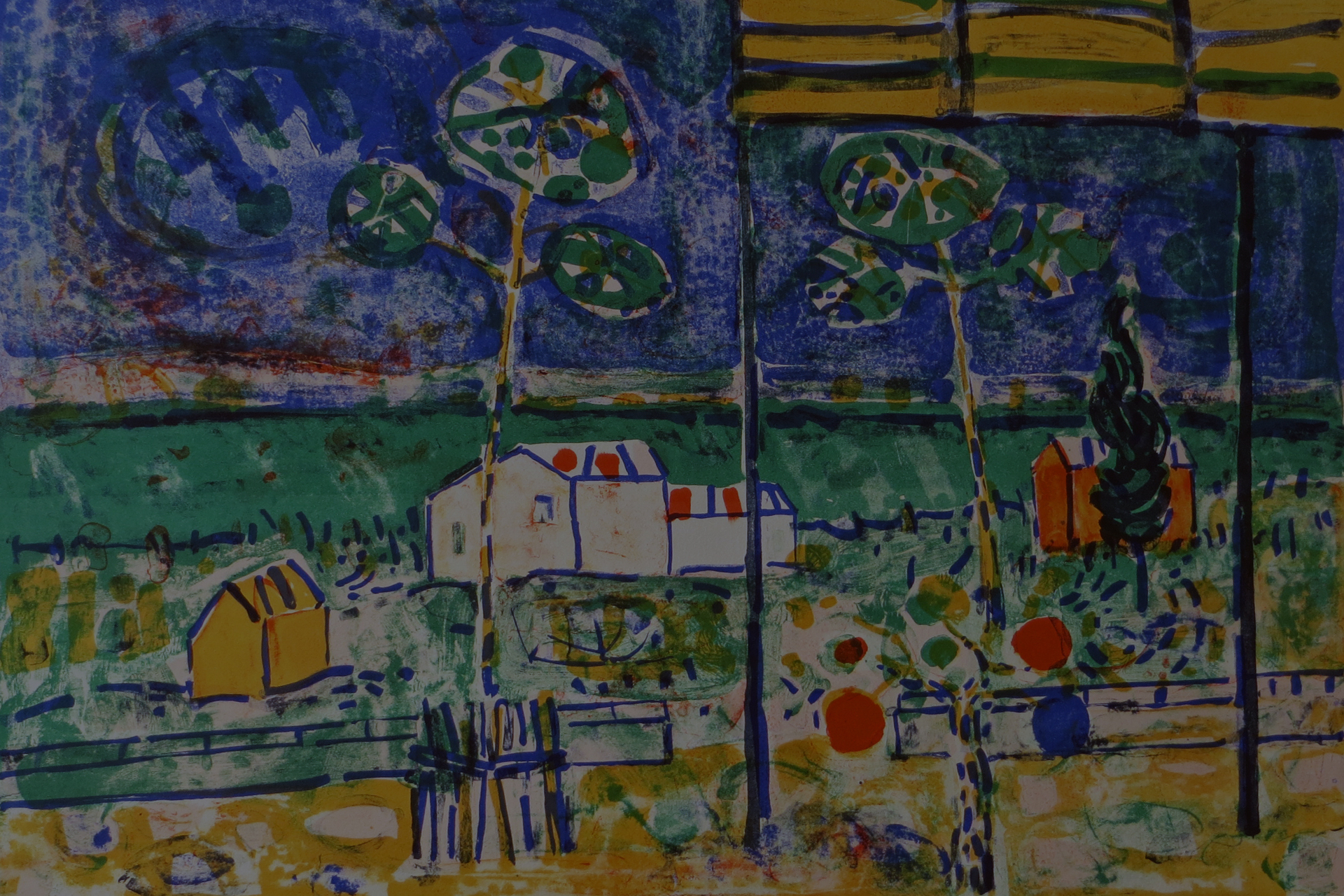 Oeuvre de Paul Aizpiri - Tableau expressif dans son style caractéristique